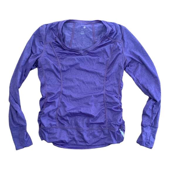 Tangerine purple ruched long sleeve top womens medium - Picture 1 of 7